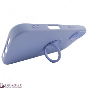 Silikoninis dėklas su žiedu - šviesiai violetinis (Apple Iphone 16)